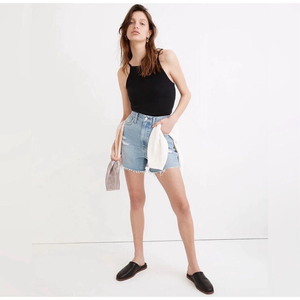madewell high rise denim shorts cut off jean shorts women’s size 26 distressed